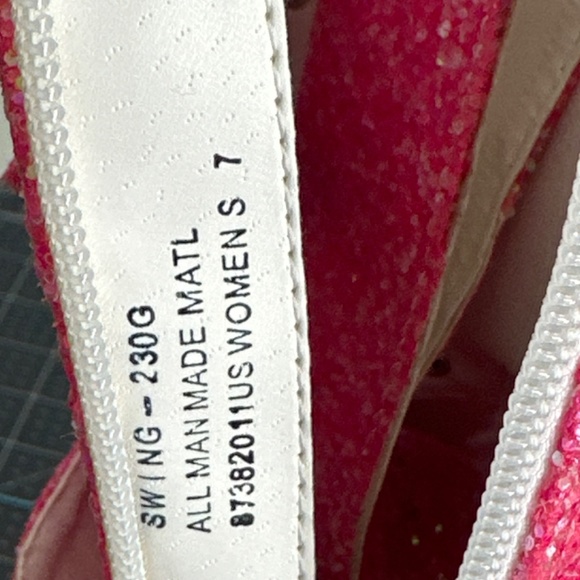 Demonia Cult Swing-230G Pink Glitter Platform Boots - Picture 3 of 3